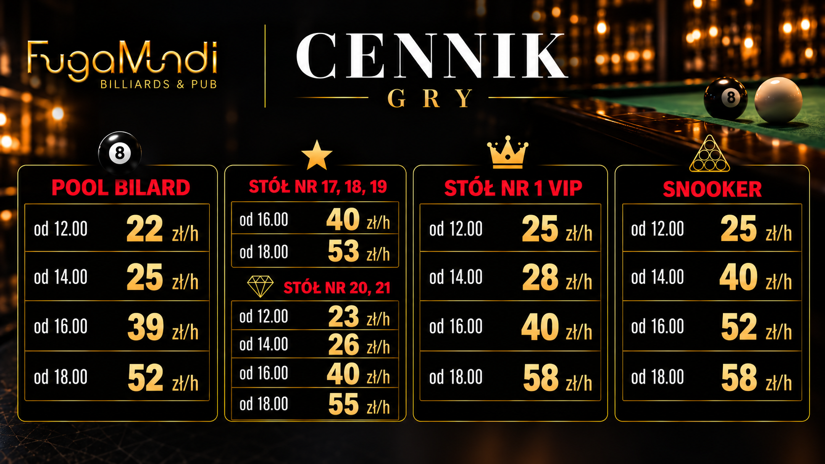 Cennik Fuga Mundi Club